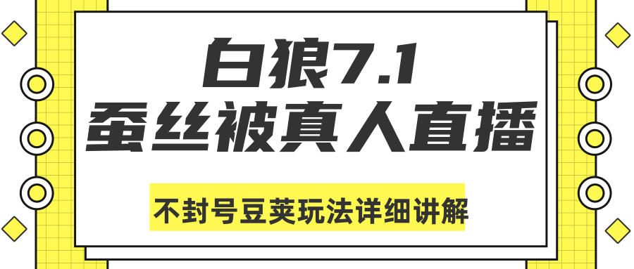 白狼敢死队最新抖音课程：蚕丝被真人直播不封号豆荚（dou+）玩法详细讲解 - 阿伟资源库-阿伟资源库