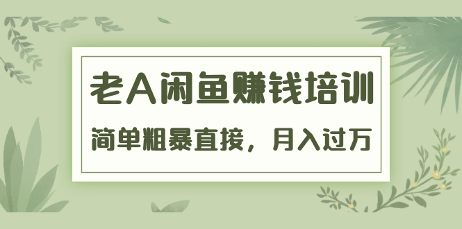 《老A闲鱼赚钱培训》简单粗暴直接，月入过万真正的闲鱼战术实课（51节课） - 阿伟资源库-阿伟资源库