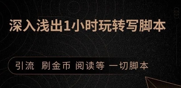 引流脚本实战课：1小时深入浅出视频实操讲解，教你0基础学会写引流脚本 - 阿伟资源库-阿伟资源库