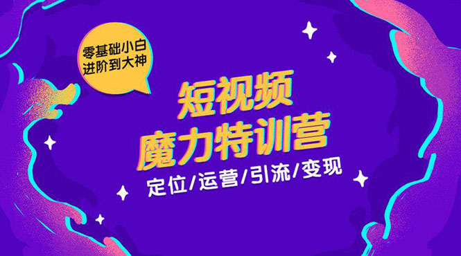 零基础小白进阶到大神《短视频魔力特训营》定位-运营-引流-变现 - 阿伟资源库-阿伟资源库