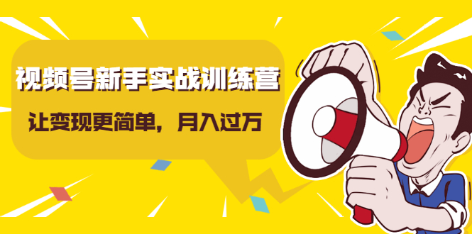 视频号新手实战训练营，让变现更简单，玩赚视频号，轻松月入过万 - 阿伟资源库-阿伟资源库