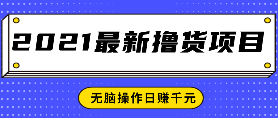 2021最新撸货项目，一部手机即可实现无脑操作轻松日赚千元 - 阿伟资源库-阿伟资源库