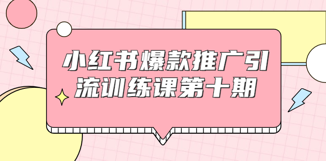 小红书爆款推广引流训练课第十期，手把手带你玩转小红书，轻松月入过万 - 阿伟资源库-阿伟资源库