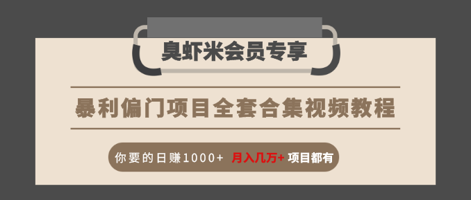 暴利偏门项目全套合集视频教程：你要的日赚1000+月入几万+项目都有 - 阿伟资源库-阿伟资源库