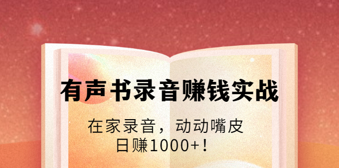有声书录音赚钱实战：在家录音，动动嘴皮，日赚1000+！ - 阿伟资源库-阿伟资源库