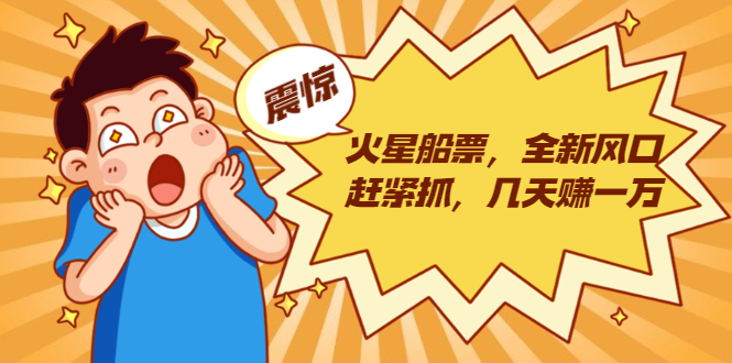 火星船票，全新风口赶紧抓，几天赚一万+摆地摊卖尾货月入一万（5个项目） - 阿伟资源库-阿伟资源库