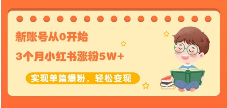 生财小红书涨粉变现：新账号从0开始3个月小红书涨粉5W+实现单篇爆粉 - 阿伟资源库-阿伟资源库