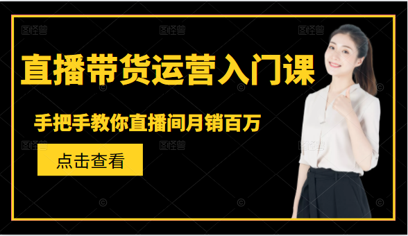 直播带货运营入门课，手把手教你直播间月销百万 - 阿伟资源库-阿伟资源库
