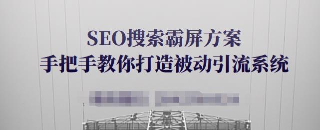 SEO搜索霸屏方案，手把手教你打造被动引流系统【视频课程】 - 阿伟资源库-阿伟资源库