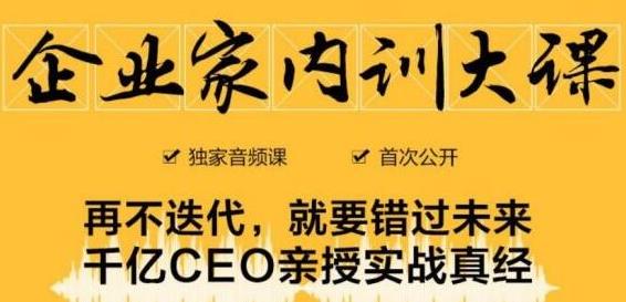 企业家内训大课，未来企业必学经验，价值1299元 - 阿伟资源库-阿伟资源库