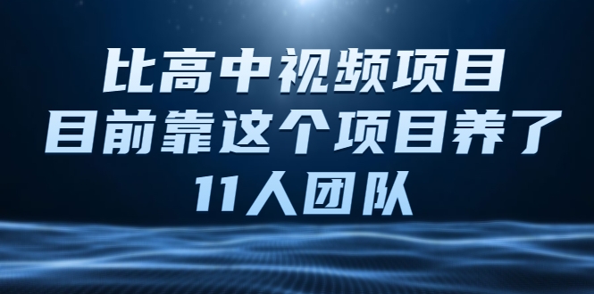 比高中视频项目，目前靠这个项目养了11人团队【视频课程】 - 阿伟资源库-阿伟资源库