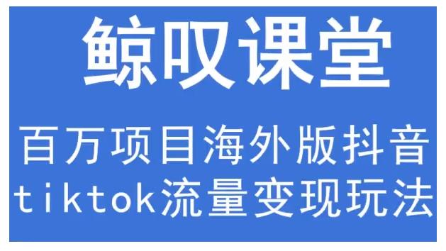鲸叹号·海外TIKTOK训练营，百万项目海外版抖音tiktok流量变现玩法 - 阿伟资源库-阿伟资源库