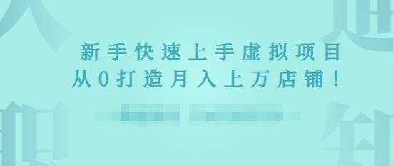 2022年虚拟项目实战指南，新手从0打造月入上万店铺 - 阿伟资源库-阿伟资源库