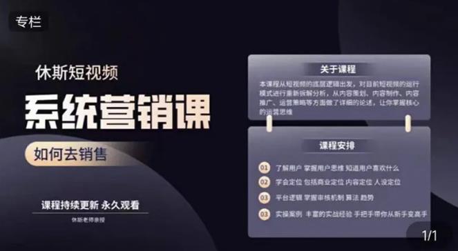 休斯短视频系统运营大课，你掌握核心的运营思维 价值7800元 - 阿伟资源库-阿伟资源库