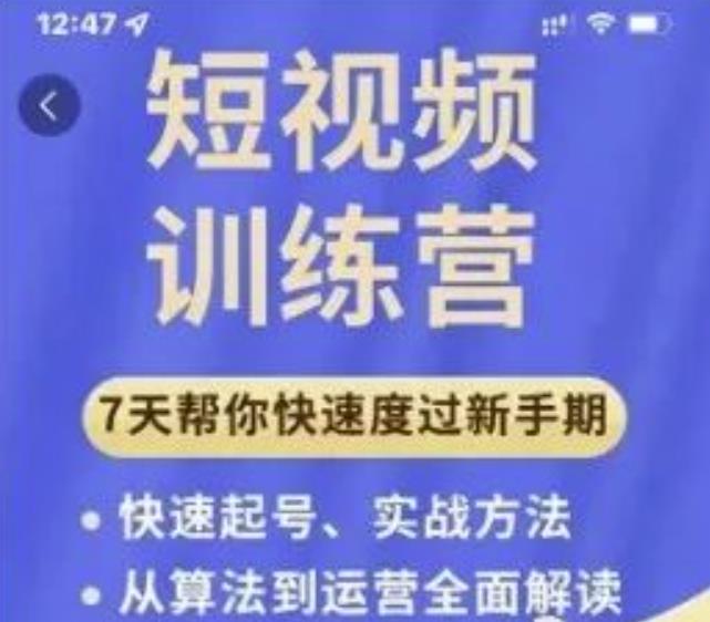 成哥从入门到精通7天短视频运营训练营，理论、实战、创新共42节课 - 阿伟资源库-阿伟资源库