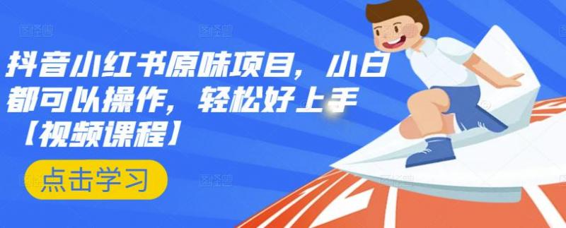 抖音小红书原味项目，小白都可以操作，轻松好上手【视频课程】 - 阿伟资源库-阿伟资源库