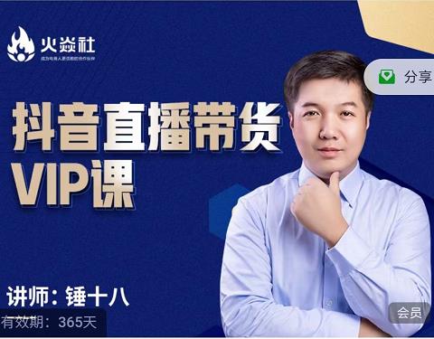 锤十八-抖音直播带货VIP课，专注直播带货有效盈利模式 - 阿伟资源库-阿伟资源库
