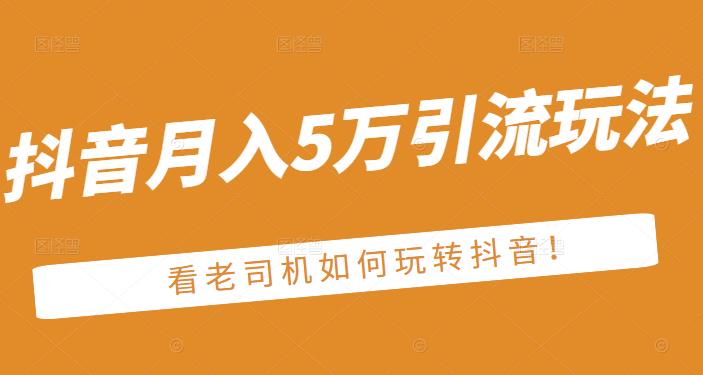 老古董·抖音月入5万引流玩法，看看老司机如何玩转抖音(附赠：抖音另类引流思路) - 阿伟资源库-阿伟资源库