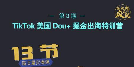TikTok美国Dou+掘金出海特训营，美国dou+成功投放95% - 阿伟资源库-阿伟资源库