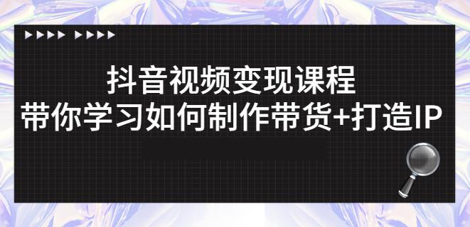抖音短视频变现课程：带你学习如何制作带货+打造IP【41节】 - 阿伟资源库-阿伟资源库
