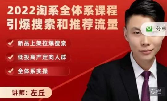 2022淘系全体系课程引爆搜索和推荐流量，新品上架拉爆搜索 - 阿伟资源库-阿伟资源库