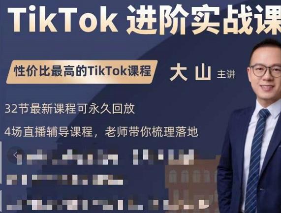 大山老师TikTok进阶实战课：账号详解，流量运营，实战变现，助力你成功出海 - 阿伟资源库-阿伟资源库