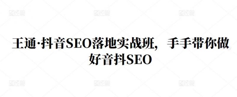 王通·抖音SEO落地实战班，手‬手带你做好音抖‬‬SEO - 阿伟资源库-阿伟资源库