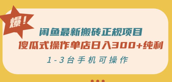 闲鱼最新搬砖正规项目：傻瓜式操作单店日入300+纯利，1-3台手机可操作 - 阿伟资源库-阿伟资源库