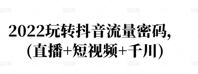 2022玩转抖音流量密码，(直播+短视频+千川) - 阿伟资源库-阿伟资源库