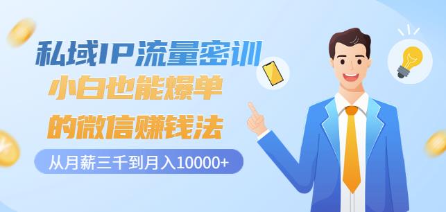 私域IP流量密训：小白也能爆单的微信赚钱法，从月薪三千到月入10000+ - 阿伟资源库-阿伟资源库