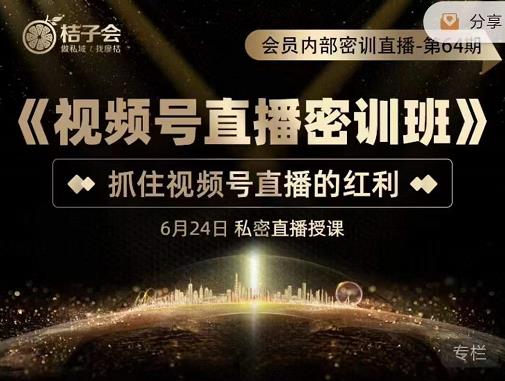 桔子会《视频号直播密训班》，抓住视频号直播的红利 价值12800 - 阿伟资源库-阿伟资源库
