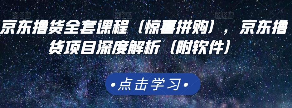 京东撸货全套课程（惊喜拼购），京东撸货项目深度解析（附软件） - 阿伟资源库-阿伟资源库