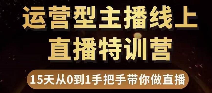 直播电商运营型主播特训营，0基础15天手把手带你做直播带货 - 阿伟资源库-阿伟资源库