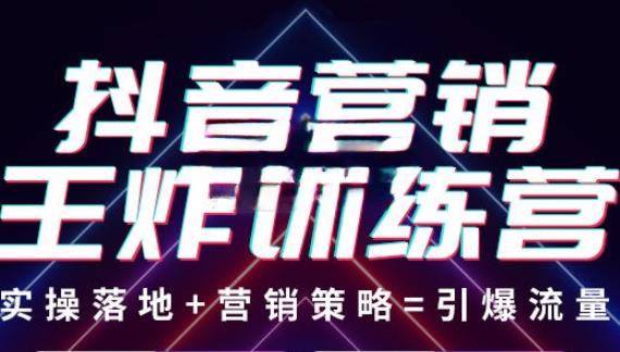 抖音营销王炸训练营，实操落地+营销策略=引爆流量（价值8960元） - 阿伟资源库-阿伟资源库