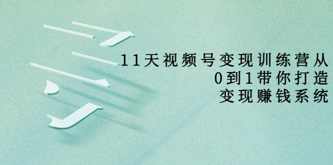 11天视频号变现训练营，从0到1打造变现赚钱系统（价值398元） - 阿伟资源库-阿伟资源库