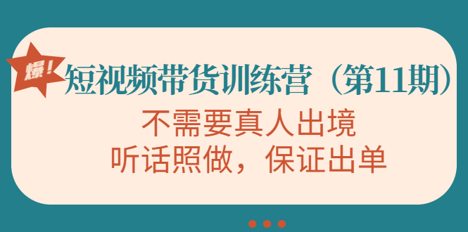 视频带货训练营，不需要真人出境，听话照做，保证出单（第11期） - 阿伟资源库-阿伟资源库