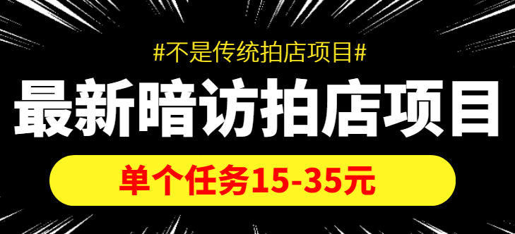 最新暗访拍店信息差项目，单个任务15-35元（不是传统拍店项目） - 阿伟资源库-阿伟资源库