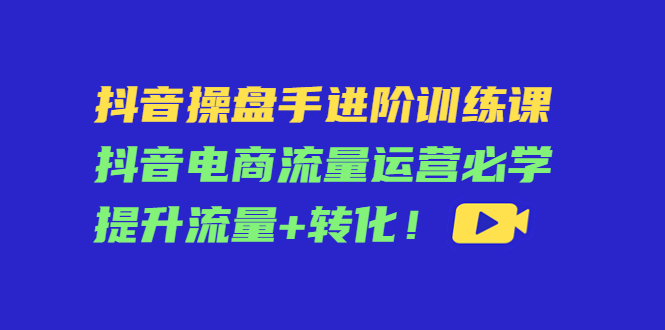 抖音操盘手进阶训练课：抖音电商流量运营必学，提升流量+转化 - 阿伟资源库-阿伟资源库