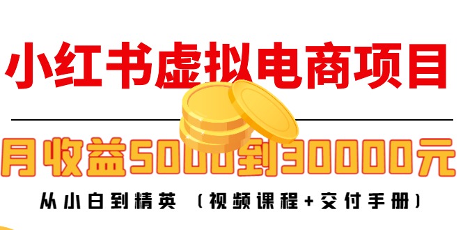 小红书虚拟电商项目：从小白到精英 月收益5000到30000 (视频课程+交付手册) - 阿伟资源库-阿伟资源库