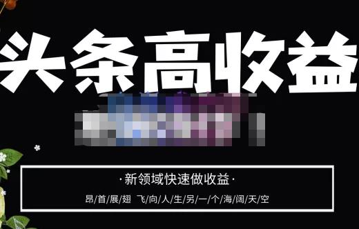 头条高收益批量操作，2023新领域快速做收益，头条号零基础轻松上手 - 阿伟资源库-阿伟资源库