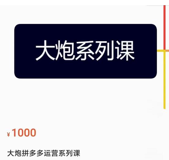 大炮拼多多运营系列课，各类​玩法合集，拼多多运营玩法实操 - 阿伟资源库-阿伟资源库