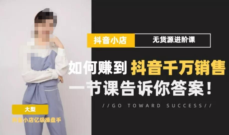 梨子会·抖店无货源进阶冲刺课，如何赚到抖音千万销售，这套课程会告诉你答案 - 阿伟资源库-阿伟资源库