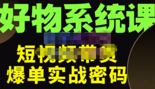 大嘴·好物短视频带货解析，学完你将懂的短视频带货底层逻辑，做出能表现的短视频 - 阿伟资源库-阿伟资源库