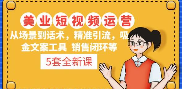 5套·美业短视频运营课从场景到话术·精准引流·吸金文案工具·销售闭环等 - 阿伟资源库-阿伟资源库