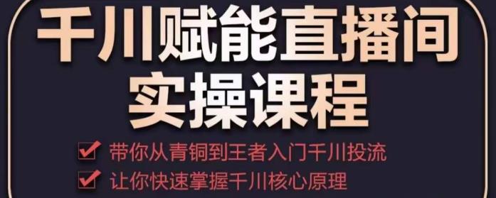 千川赋能直播间实操课程，带你从青铜到王者的入门千川投流，让你快速掌握千川核心原理 - 阿伟资源库-阿伟资源库