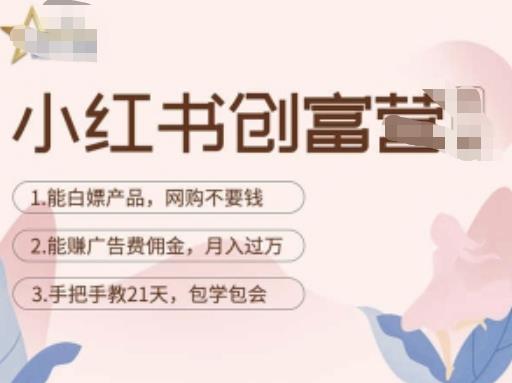 小红书创富营-教小红书带货，陪跑21天，教你赚广告费佣金，月入过万 - 阿伟资源库-阿伟资源库