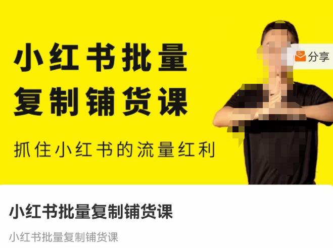 张宾·小红书批量复制铺货课，抓住小红书的流量红利 （更新2023年2月） - 阿伟资源库-阿伟资源库
