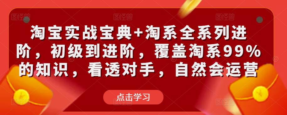 淘宝实战宝典+淘系全系列进阶，初级到进阶，覆盖淘系99%的知识，看透对手，自然会运营 - 阿伟资源库-阿伟资源库