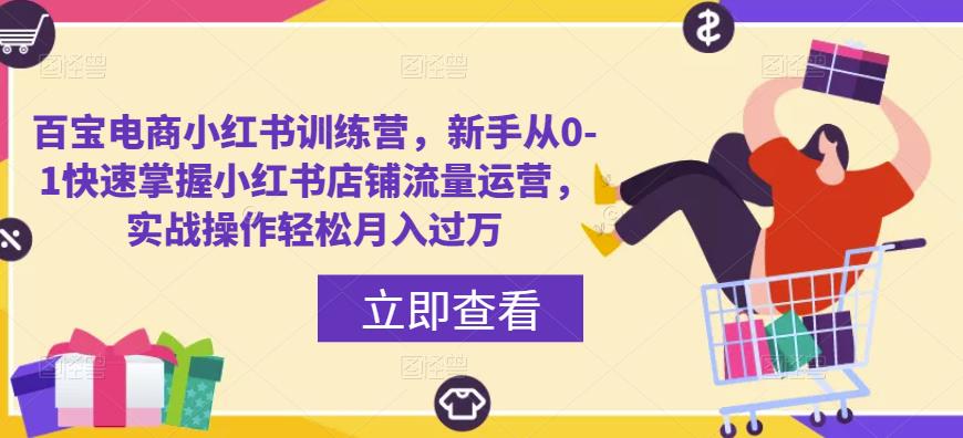百宝电商小红书训练营，新手从0-1快速掌握小红书店铺流量运营，实战操作轻松月入过万 - 阿伟资源库-阿伟资源库