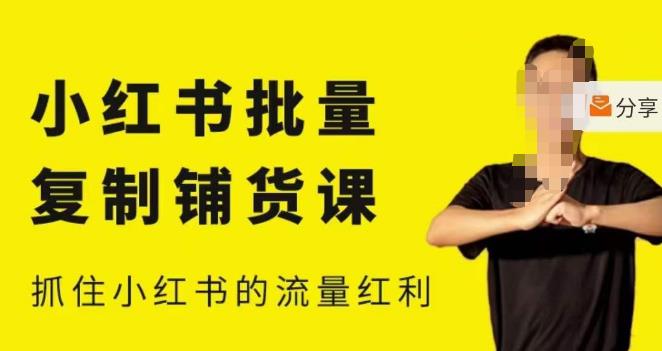 张宾·小红书批量复制铺货课，小红书0-1快速起号变现玩法，抓住小红书的流量红利（更新2023年3月） - 阿伟资源库-阿伟资源库